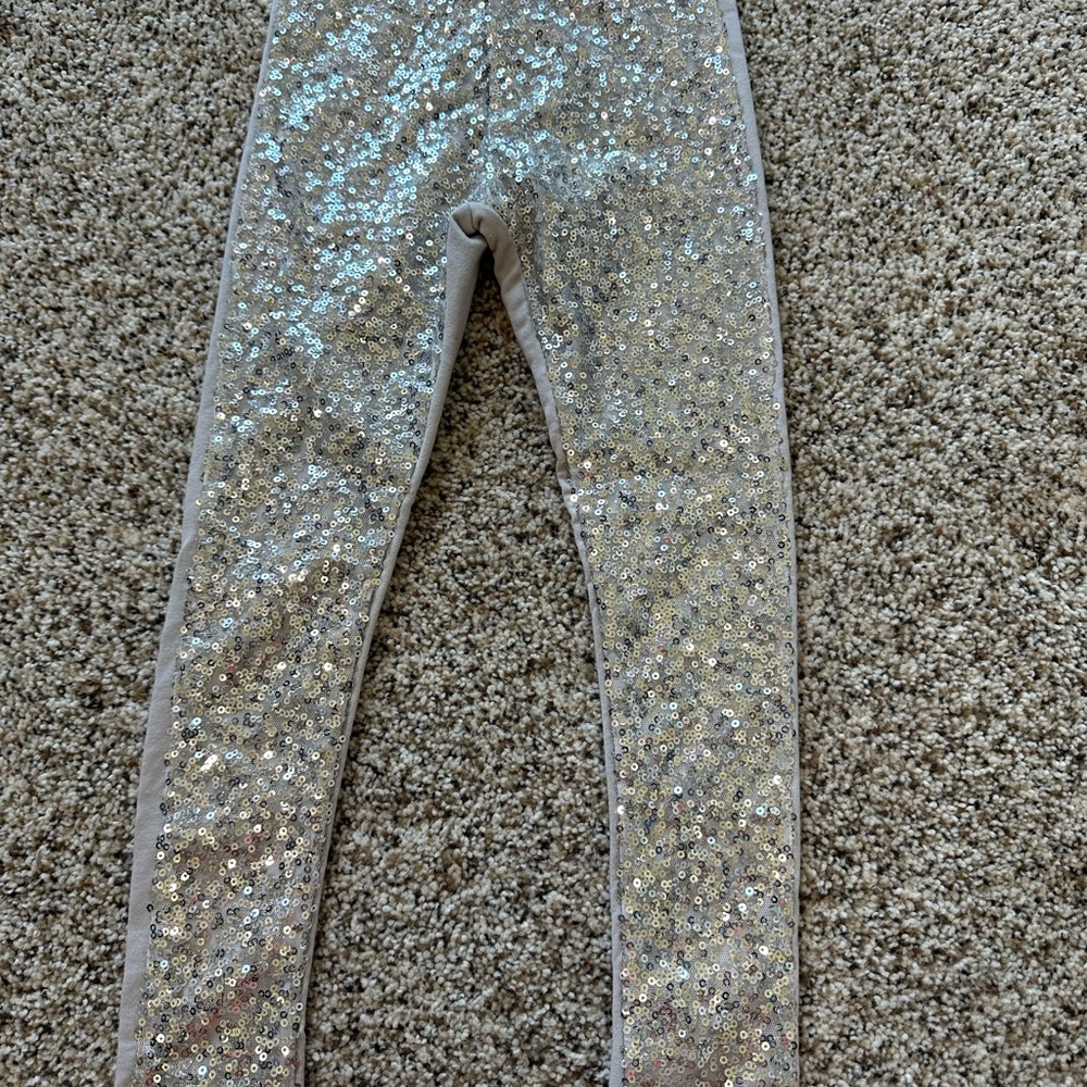 Joyfolie Silver Sequin Leggings